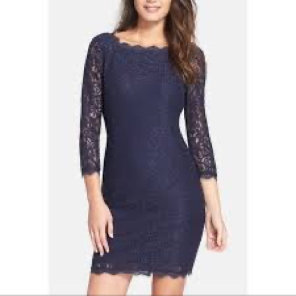 Adrianna Papell Dresses & Skirts - Adrianna Papell Navy Lace Sheath Dress
